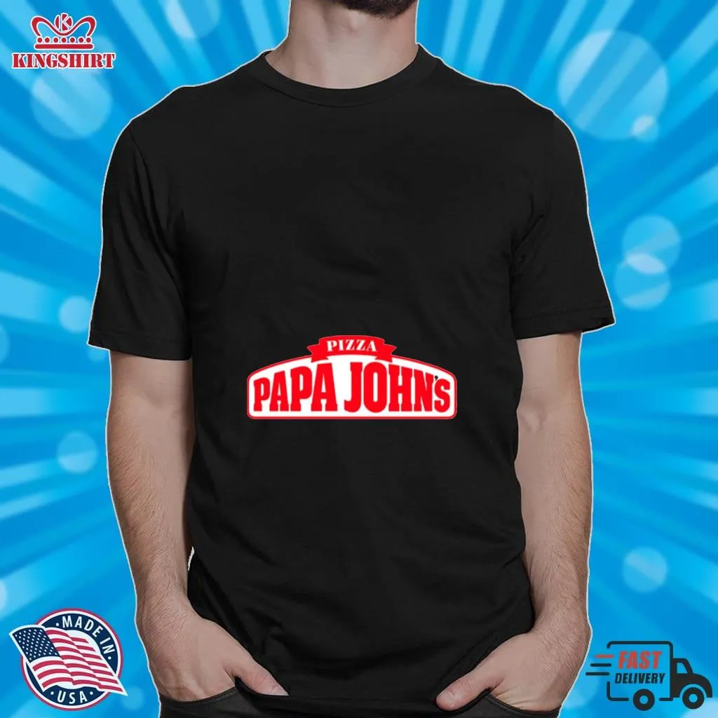 Red Papa JohnS Pizza Logo Shirt Plus Size Dad