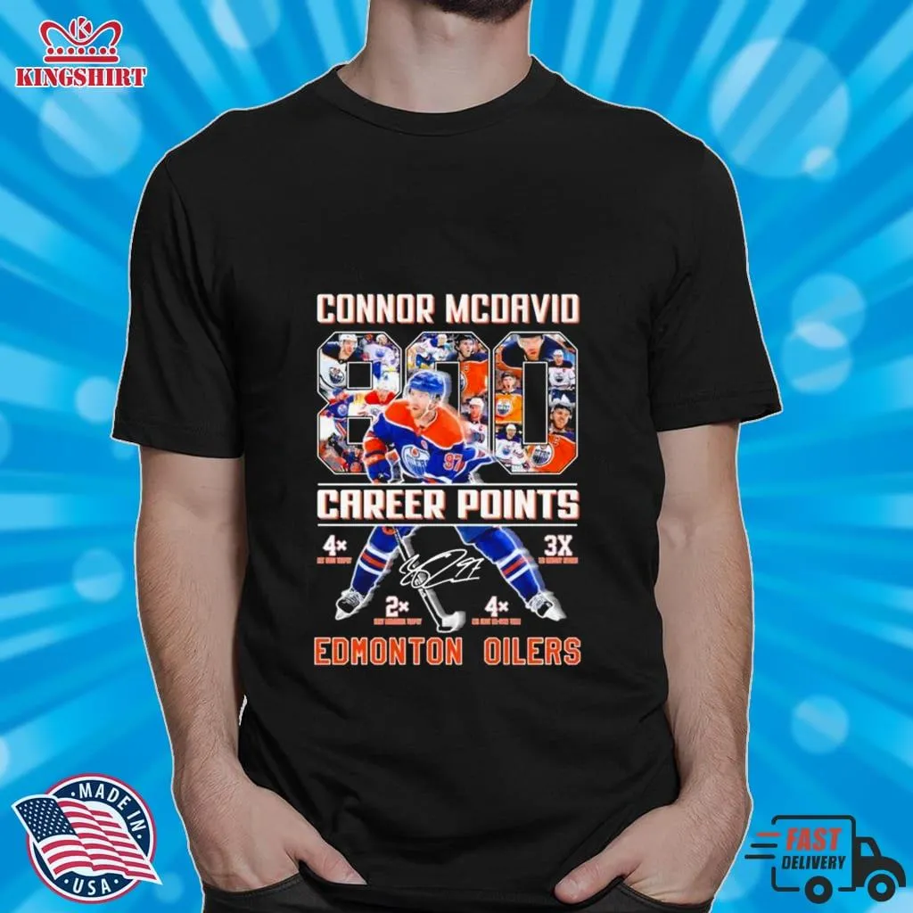  Connor McDavid Shirt (Cotton, Small, Heather Gray