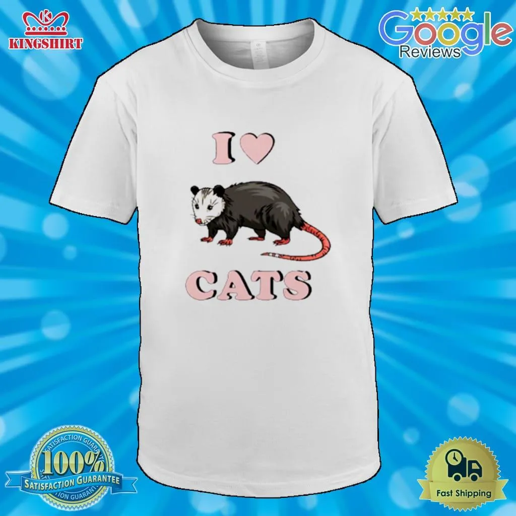 I Love My Cat Opossum Shirt Size up S to 4XL