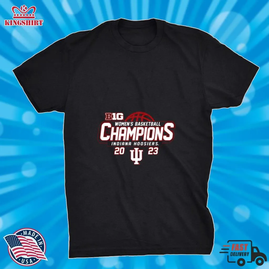 Indiana Hoosiers 2023 Big WomenS Basketball Conference Champs Locker Room Shirt Plus Size