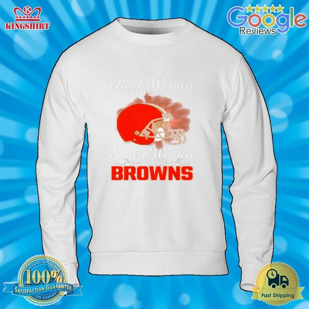 Real Women Love Football Smart Women Love The Cleveland Browns 2023 Logo Shirt Size up S to 4XL