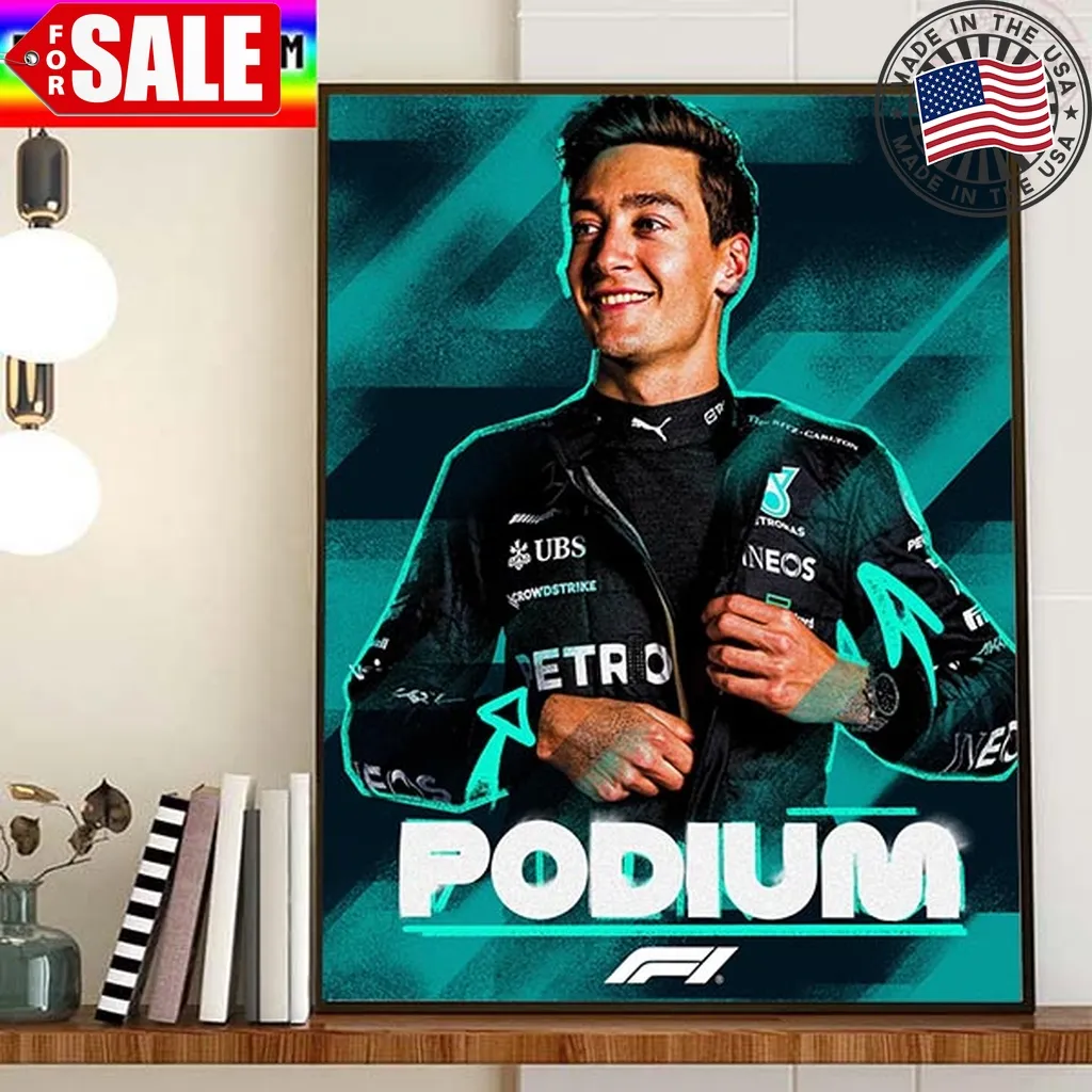 George Russell Podium In Jeddah Saudi Arabian Gp F1 Home Decor Poster Canvas Trending