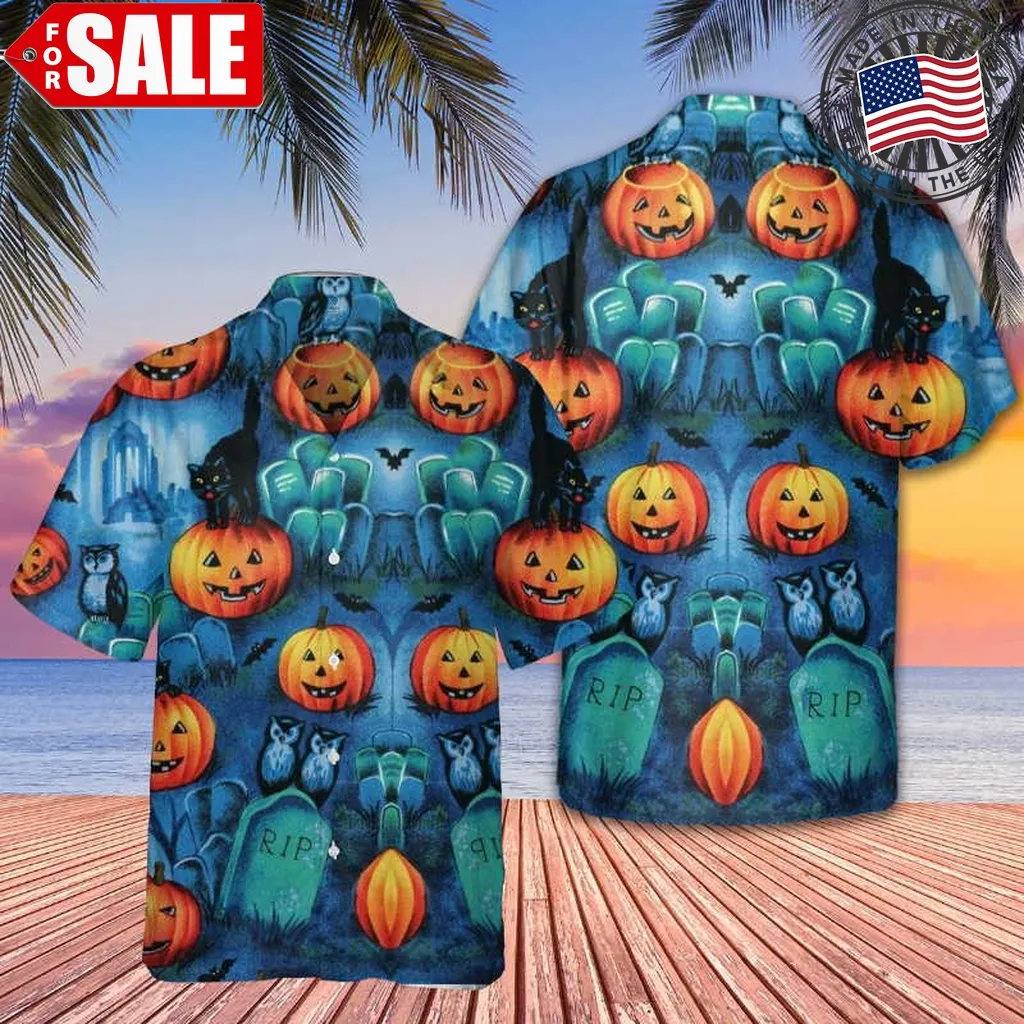 Halloween Skull Pumpkin Hawaiian Tropical Hawaii Shirt Unisex