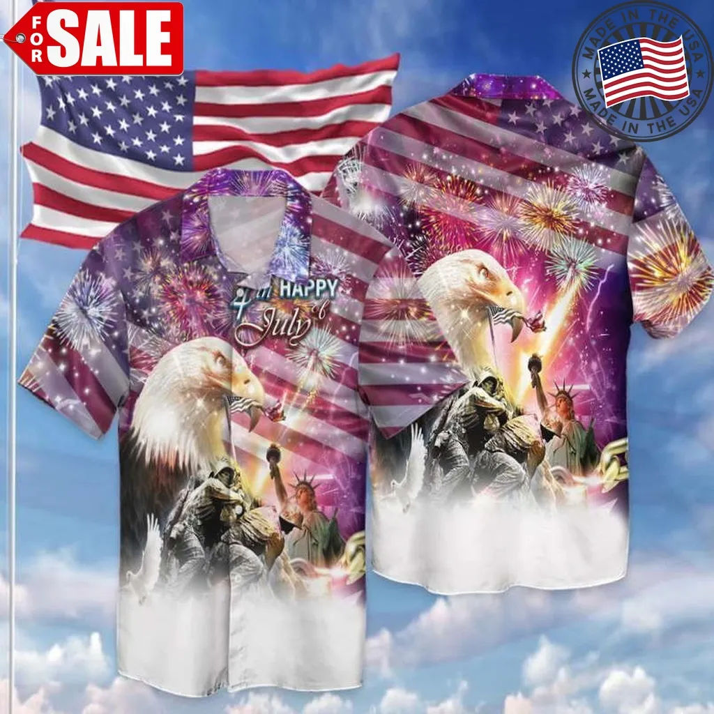 Happy 4Th July Independence Day God Bless America Eagle 1 Hawaiian Shirt Size up S to 5XL
