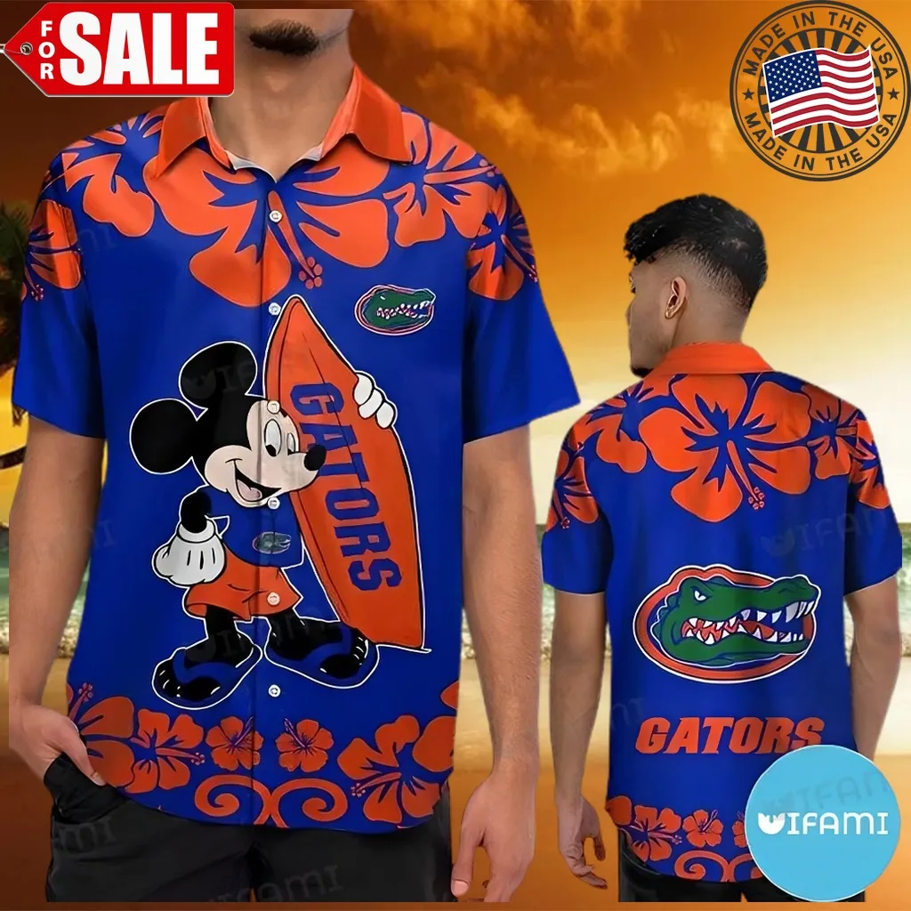 Hawaiian Shirt Mickey Surfboard Gators Gift Unisex