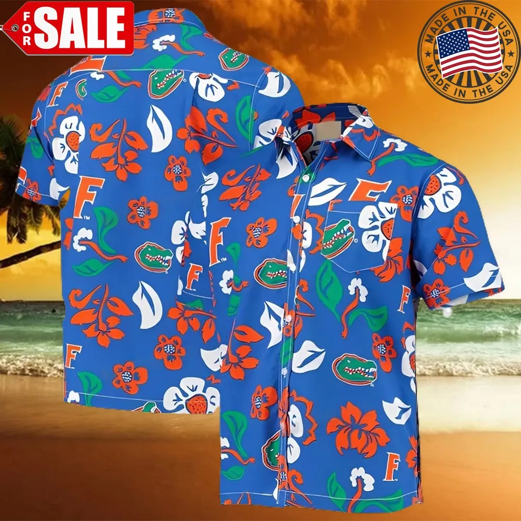 Hawaiian Shirt Tropical Floral Pattern Florida Gators Gift Size up S to 5XL