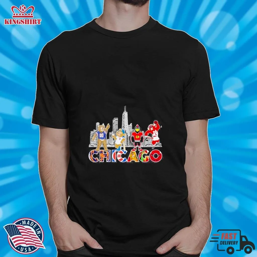 Mascot Chicago Skyline 2023 Shirt Size up S to 4XL Dad
