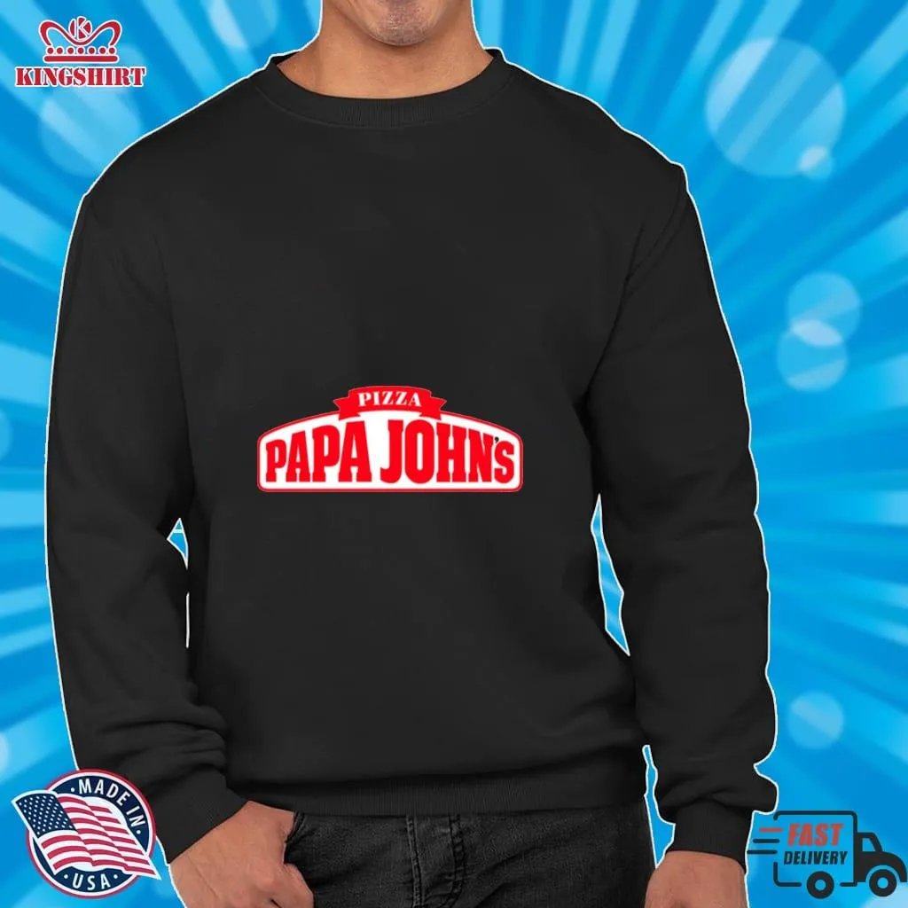 Red Papa JohnS Pizza Logo Shirt Plus Size Dad