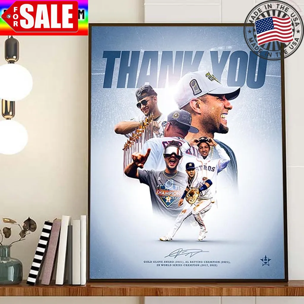 Houston Astros Mlb Team Thank You Yuli Gurriel Home Decor Poster Canvas Trending
