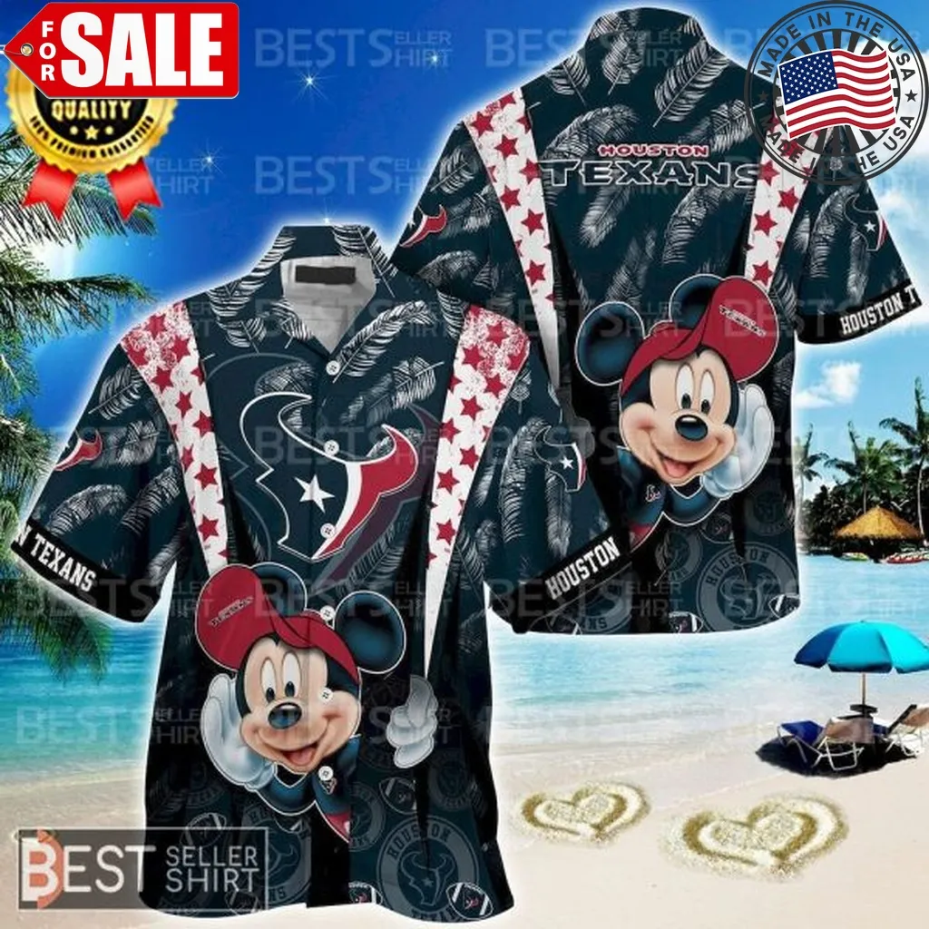 Houston Texans Logo Mickey Mouse Disney Hawaiian Shirt Plus Size