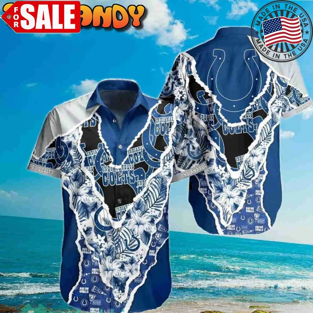 Indianapolis Colts Nfl Flower 3D Hawaiian Shirt And Short Unisex