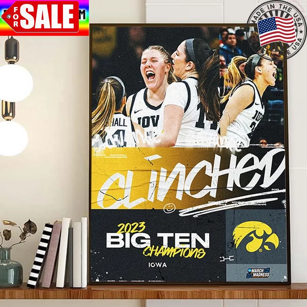 Iowa Womens Basketball Are 2023 Big Ten Champions Home Decor Poster Canvas