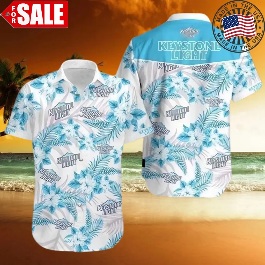 Keystone Light Beer Tropical Hawaiian Shirt Plus Size