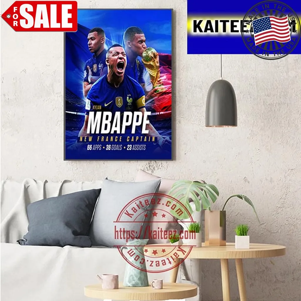 Kylian Mbappe Is The New Captain Of France National Football Team Art Decor Poster Canvas I Heart Hot Moms Shirt