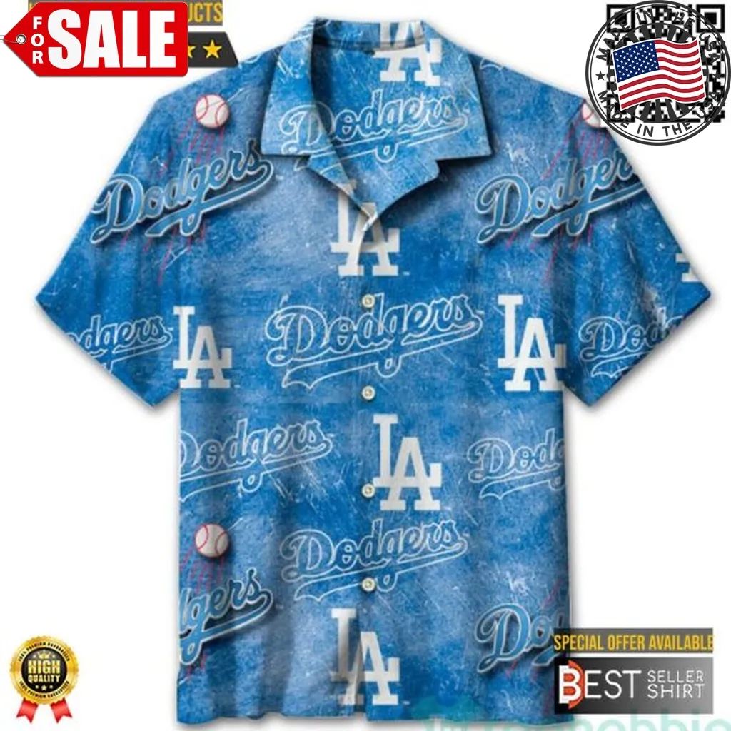 Los Angeles Dodgers Logo Hawaiian Shirt Cheap Men Dodgers Baseball Apparel Plus Size