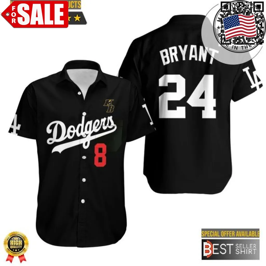 Los Angeles Dodgers Logo Hawaiian Shirt Men Dodgers Baseball Apparel Kobe Bryant 8 24 Plus Size