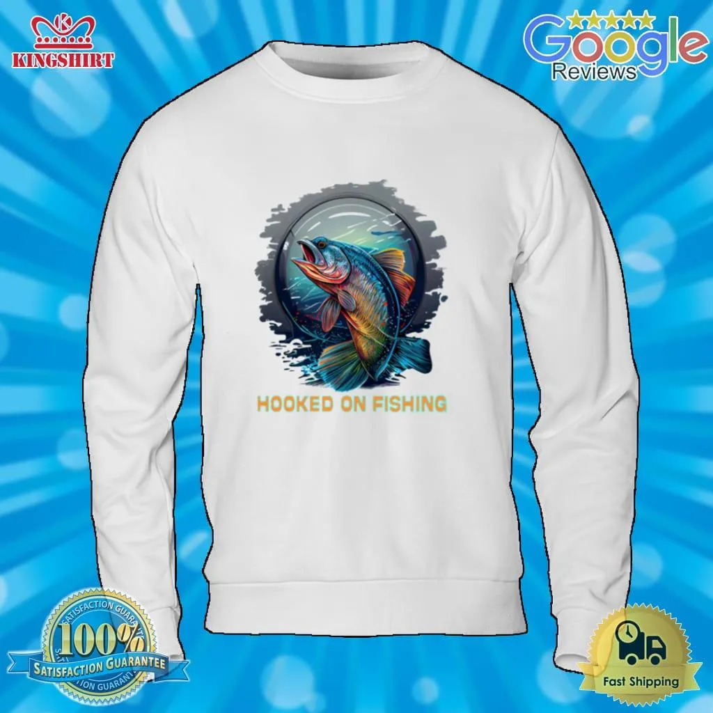 A Colored Fish Hooked On Fishing Shirt