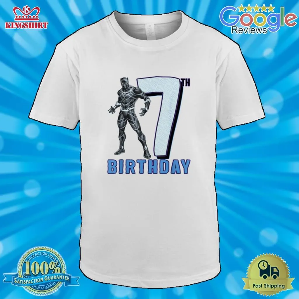 Dark Black Panther 7Th Birthday Shirt