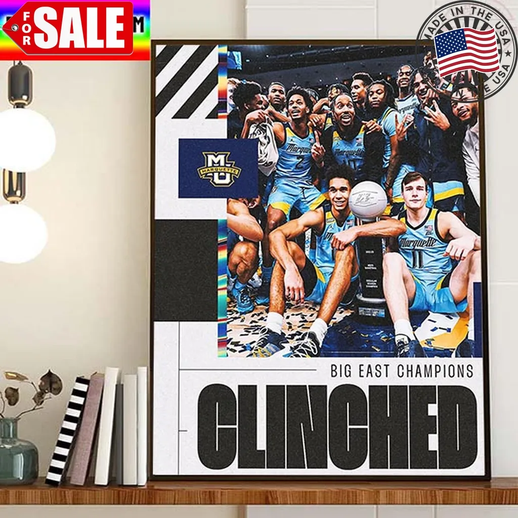 Marquette Golden Eagles Mens Basketball Are 2023 Big East Tournament Champions Home Decor Poster Canvas Trending