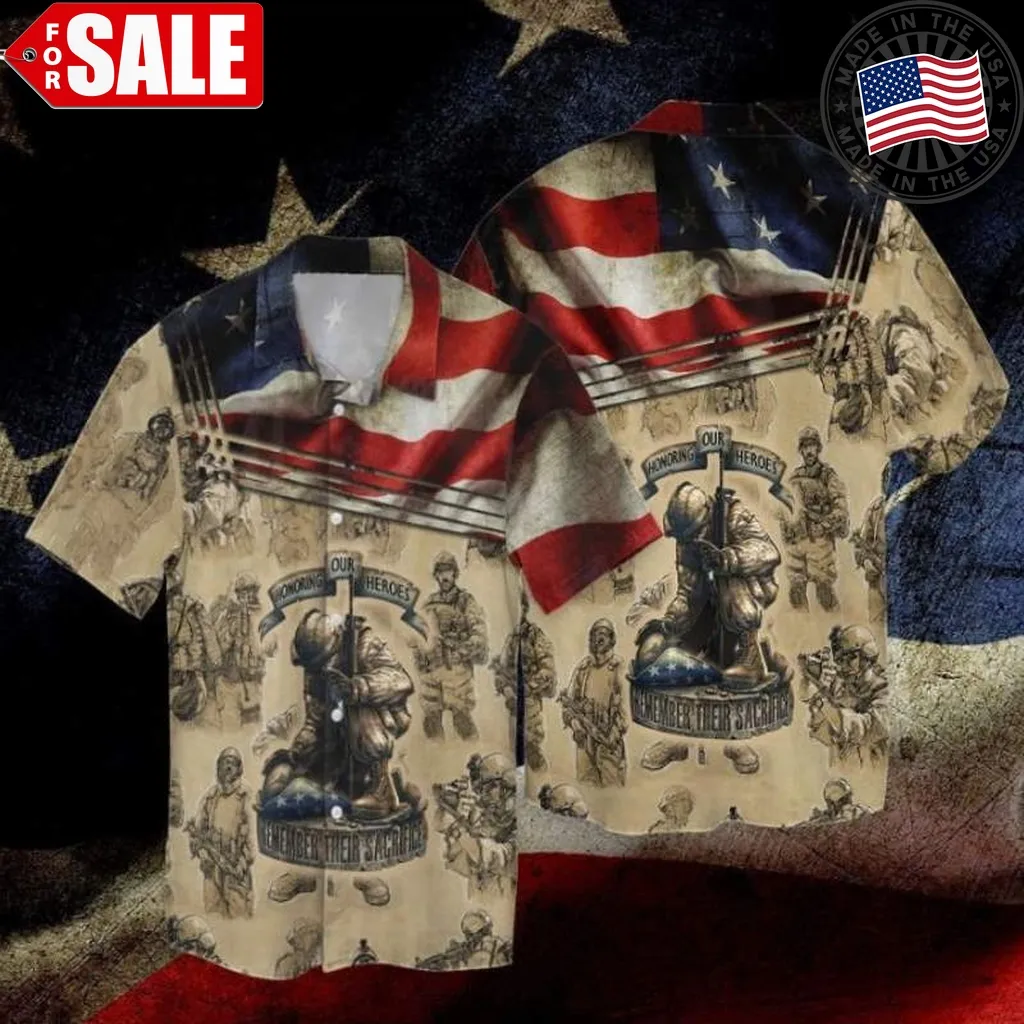 Memorial Day Honoring Our Heroes Remember Their Sacrifice Hawaiian Shirt Size up S to 5XL