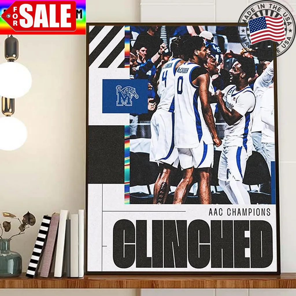 Memphis Tigers Mens Basketball Are 2023 Aac Champions Home Decor Poster Canvas Trending