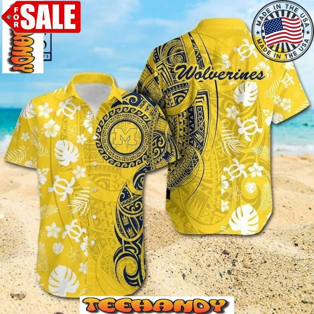 Ncaa Michigan Wolverines Samoan Print Hawaiian Shirt