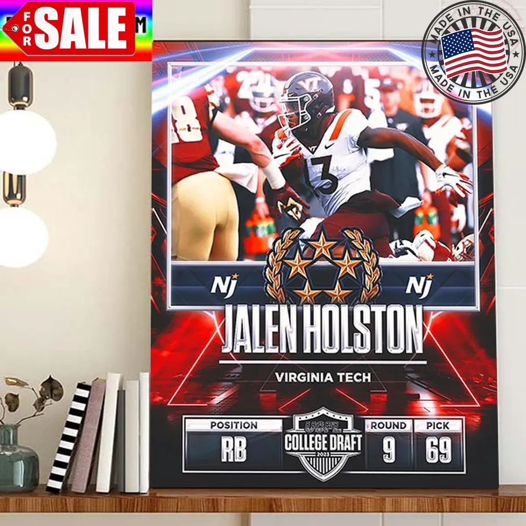 New Jersey Generals In The 2023 Usfl College Draft Select Rb Jalen Holston Home Decor Poster Canvas Trending
