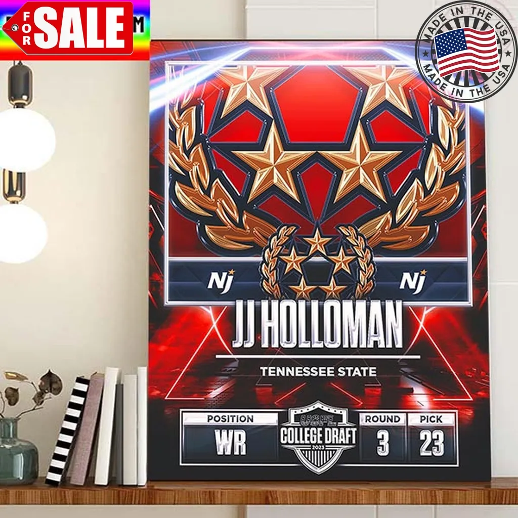 New Jersey Generals In The 2023 Usfl College Draft Select Wr Jj Holloman Home Decor Poster Canvas Trending