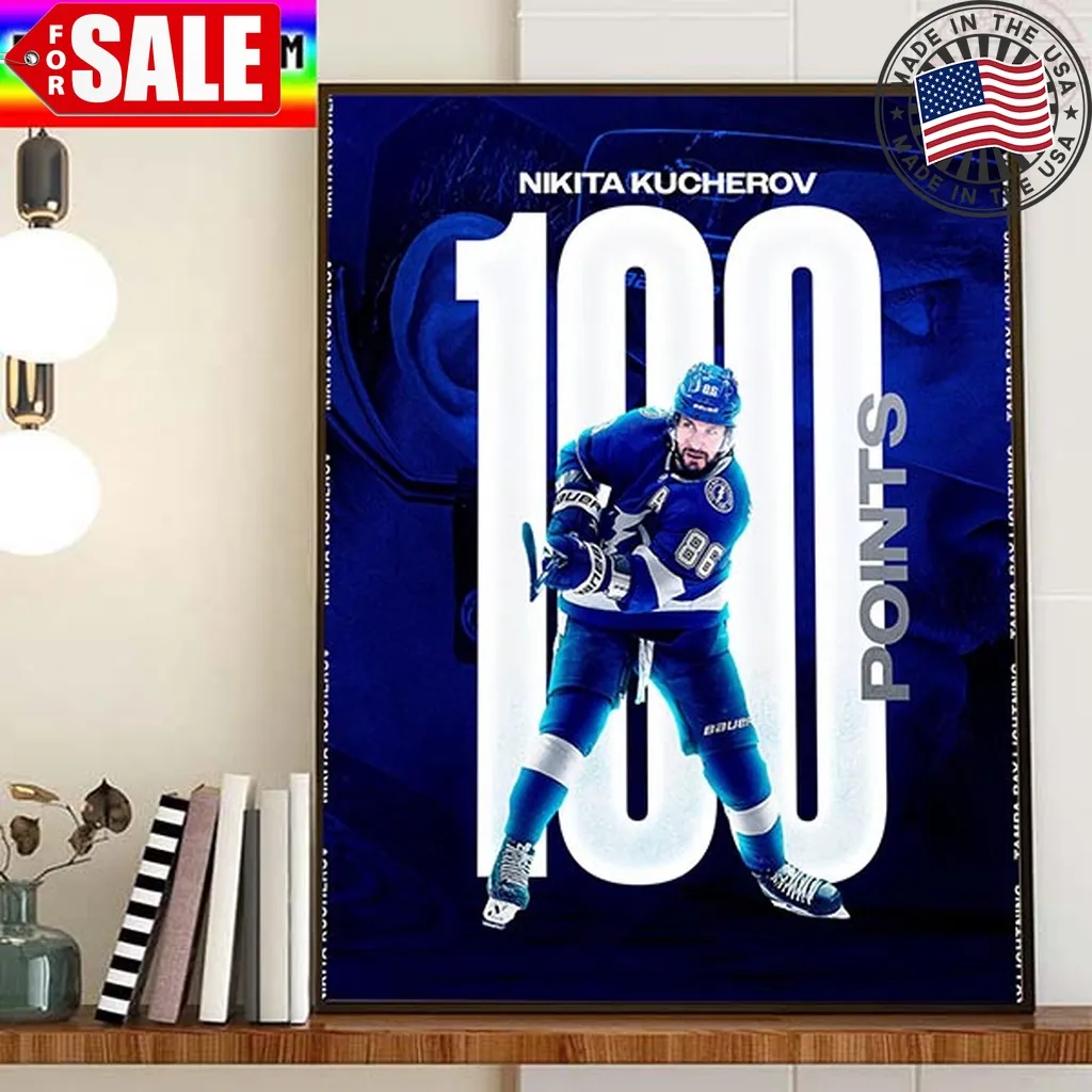 Nikita Kucherov 100 Points In Nhl Home Decor Poster Canvas Trending