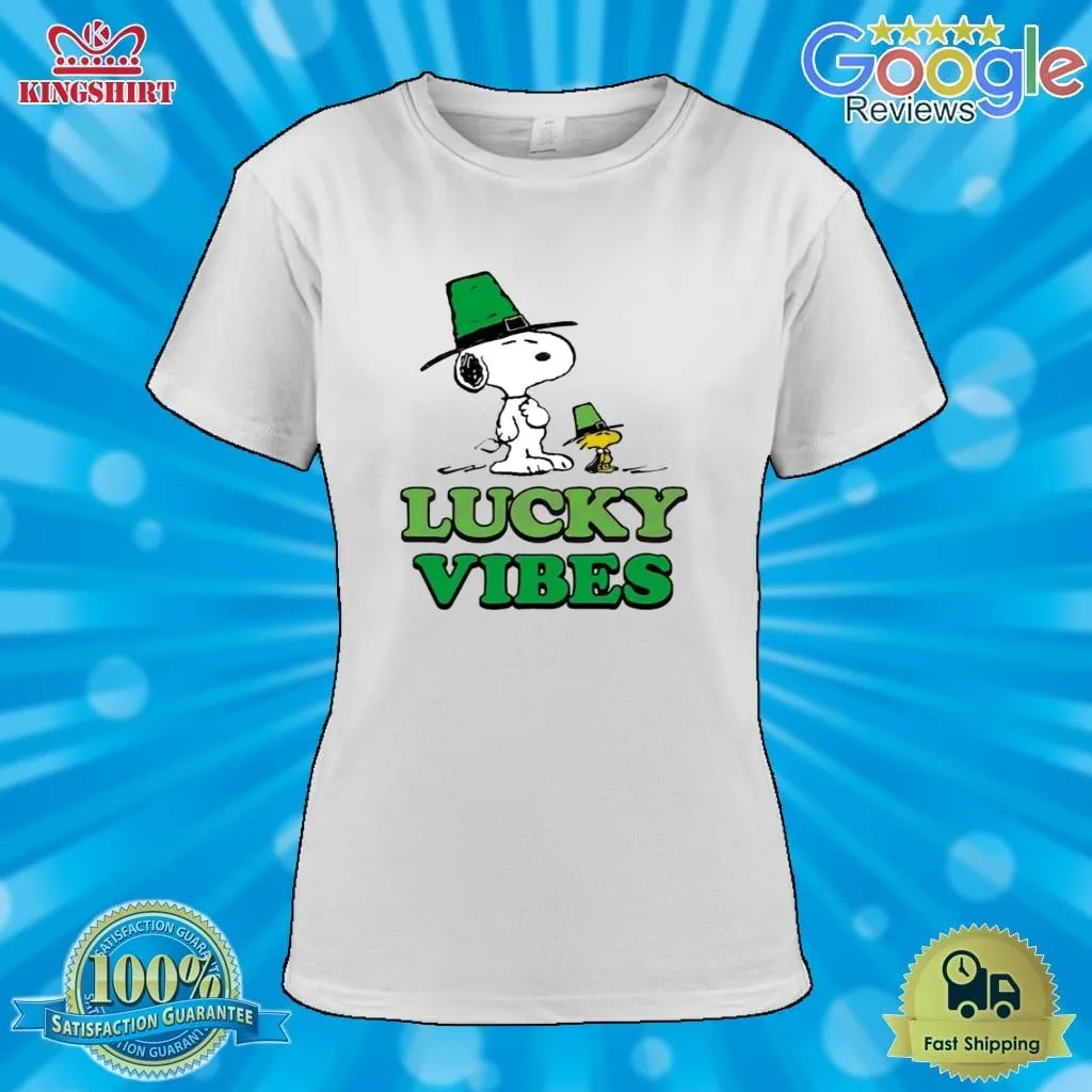 Peanuts Snoopy St PatrickS Day Lucky Vibes Shirt Unisex Tshirt St Patrick's Day