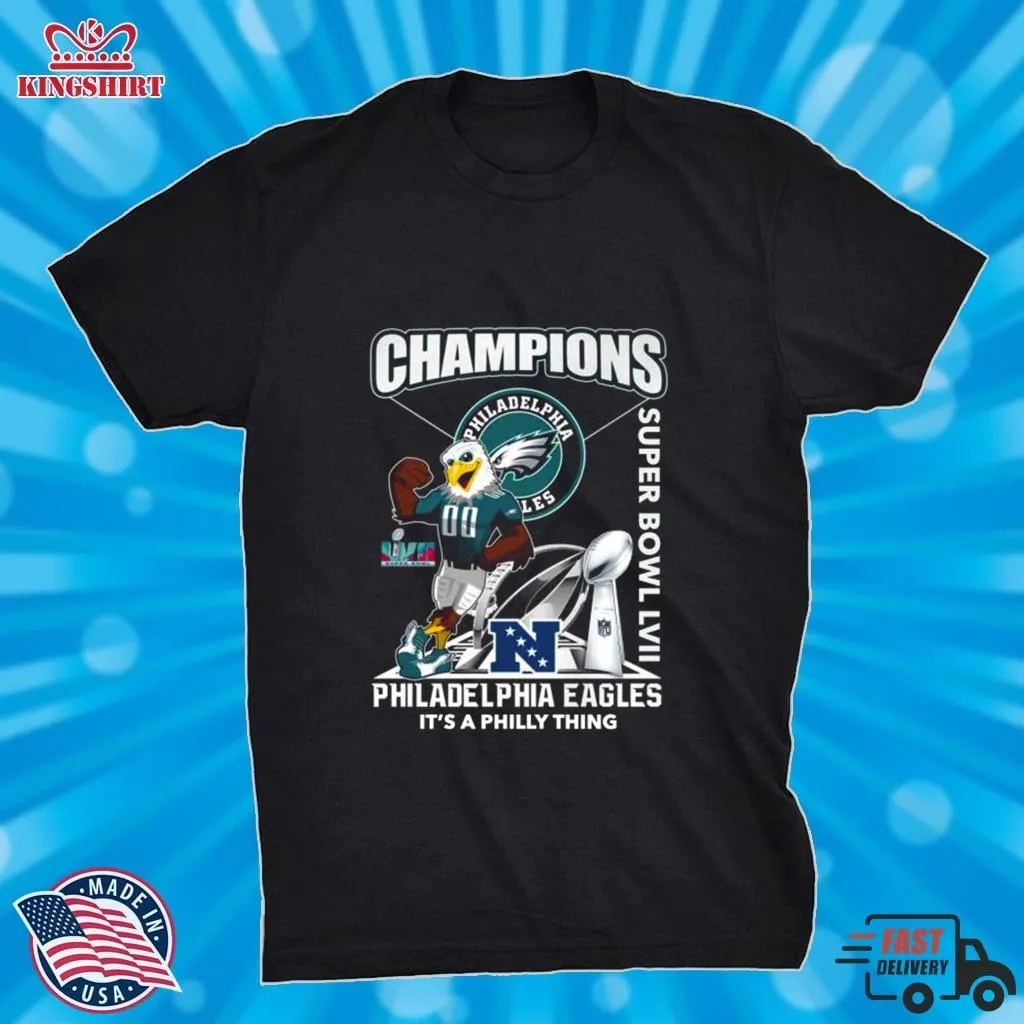 Philadelphia Eagles Swoop Mascot Super Bowl Lvii 2023 Champions Shirt Size up S to 4XL Dad