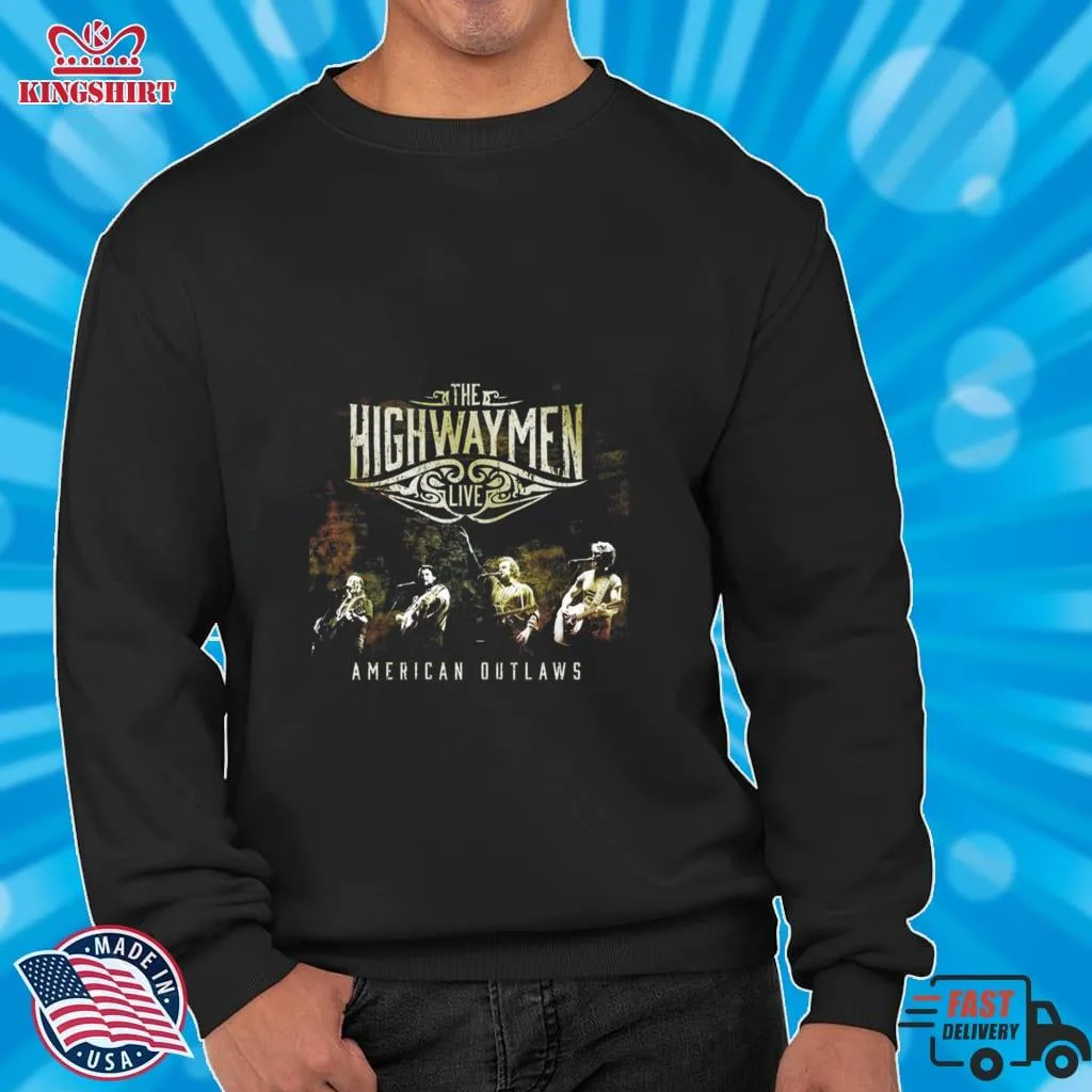 Retro Johnny Cash Art The Highwaymen Shirt Unisex Tshirt Dad