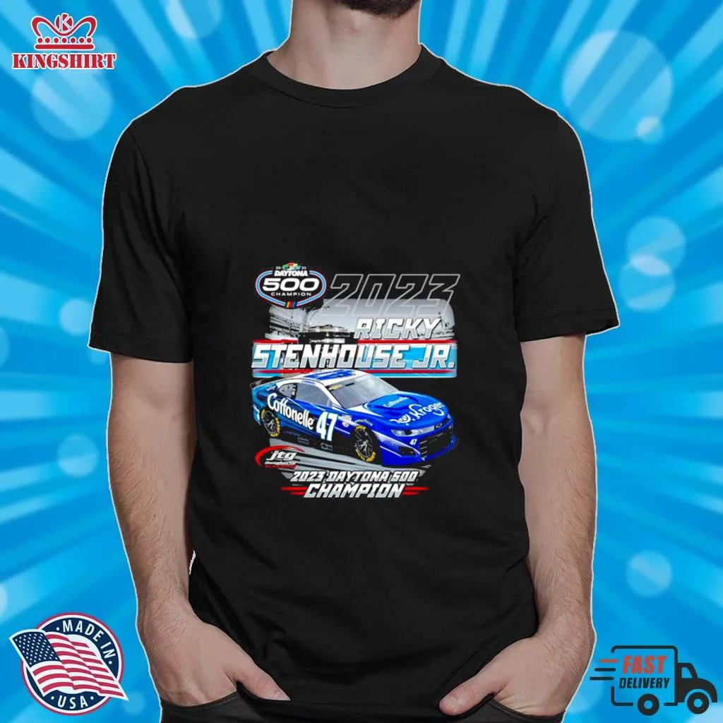 Ricky Stenhouse Jr Checkered Flag 2023 Daytona 500 Past Champion T Shirt Plus Size Trending