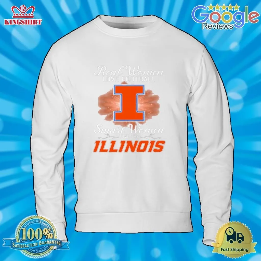 Real Women Love Football Smart Women Love The Illinois Fighting Illini 2023 Logo Shirt Plus Size