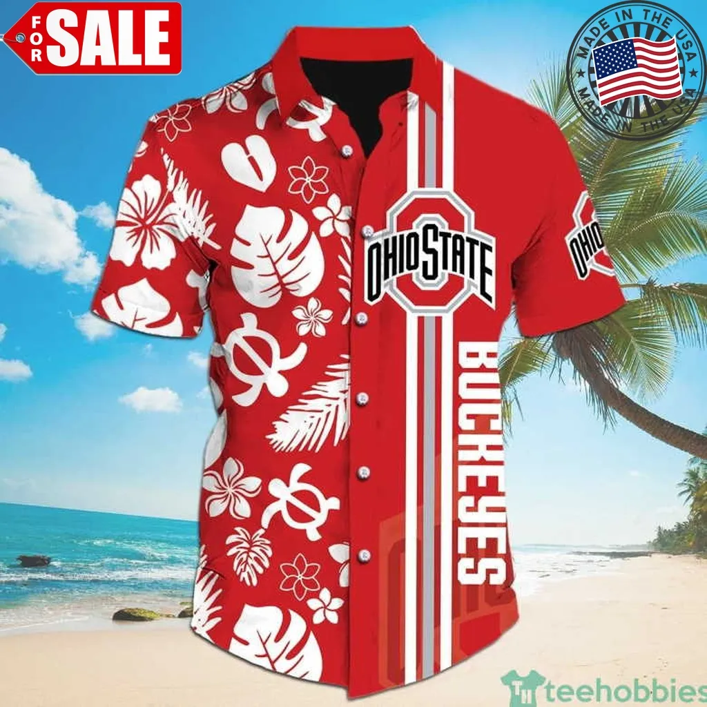 Ohio State Hawaiian Shirt Tropical Flower Summer Gift