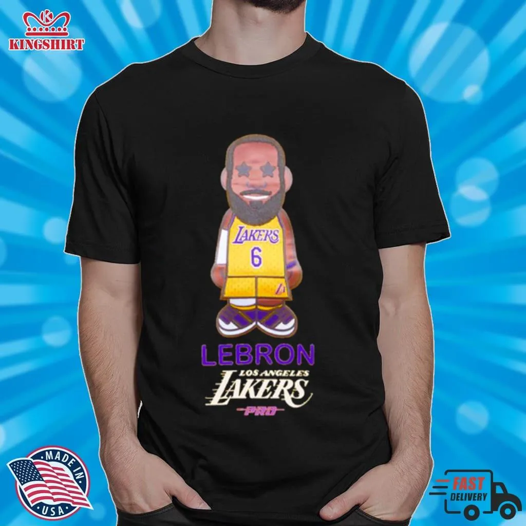 Lebron James Los Angeles Lakers Gold 6 Caricature Shirt