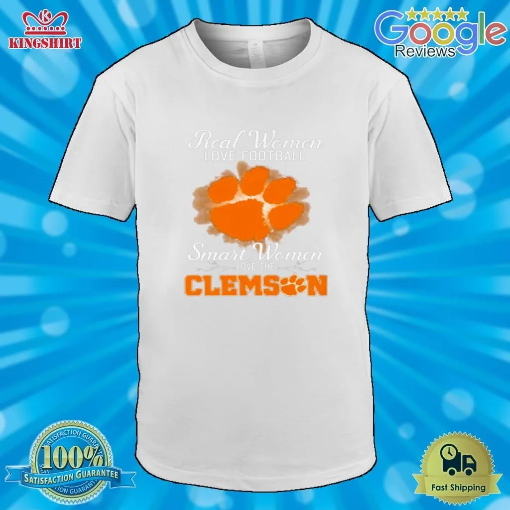 Real Women Love Football Smart Women Love The Clemson Tigers 2023 Logo Shirt Size up S to 4XL