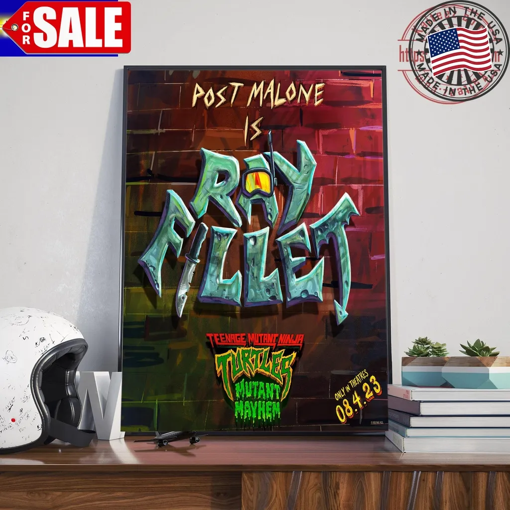 Post Malone Is Ray Fillet In Teenage Mutant Ninja Turtles Mutant Mayhem Art Decor Poster Canvas Trending