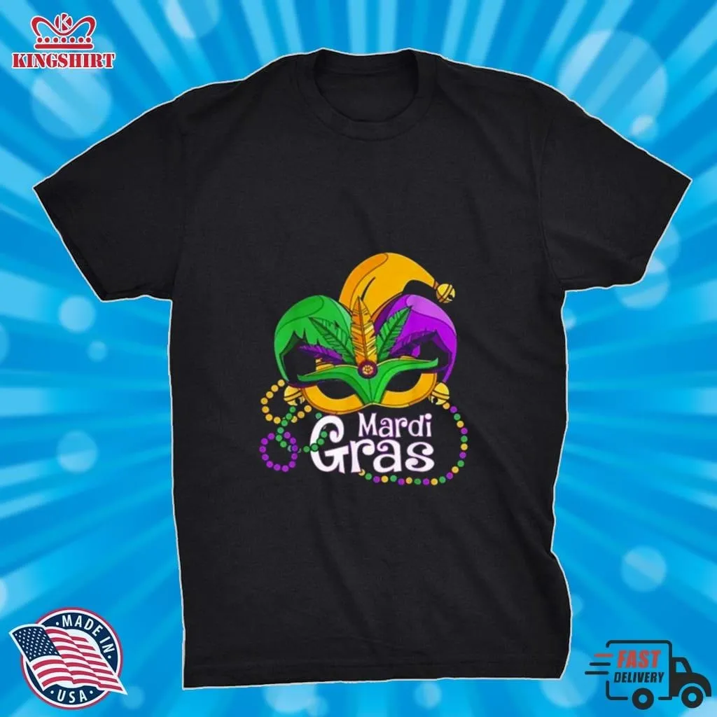 Mardi Gras Beads Mask Feathers 2023 Shirt Unisex Tshirt Trending