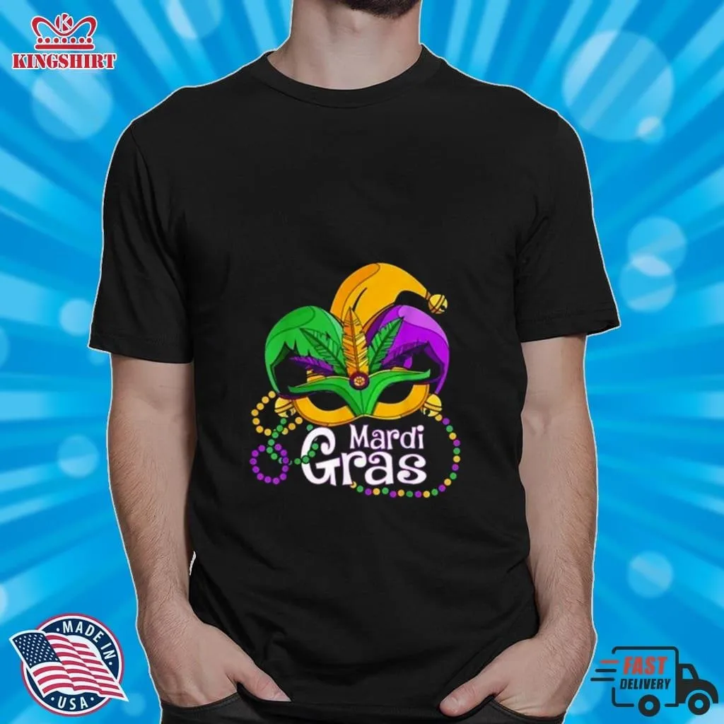 Mardi Gras Beads Mask Feathers 2023 Shirt Unisex Tshirt Trending