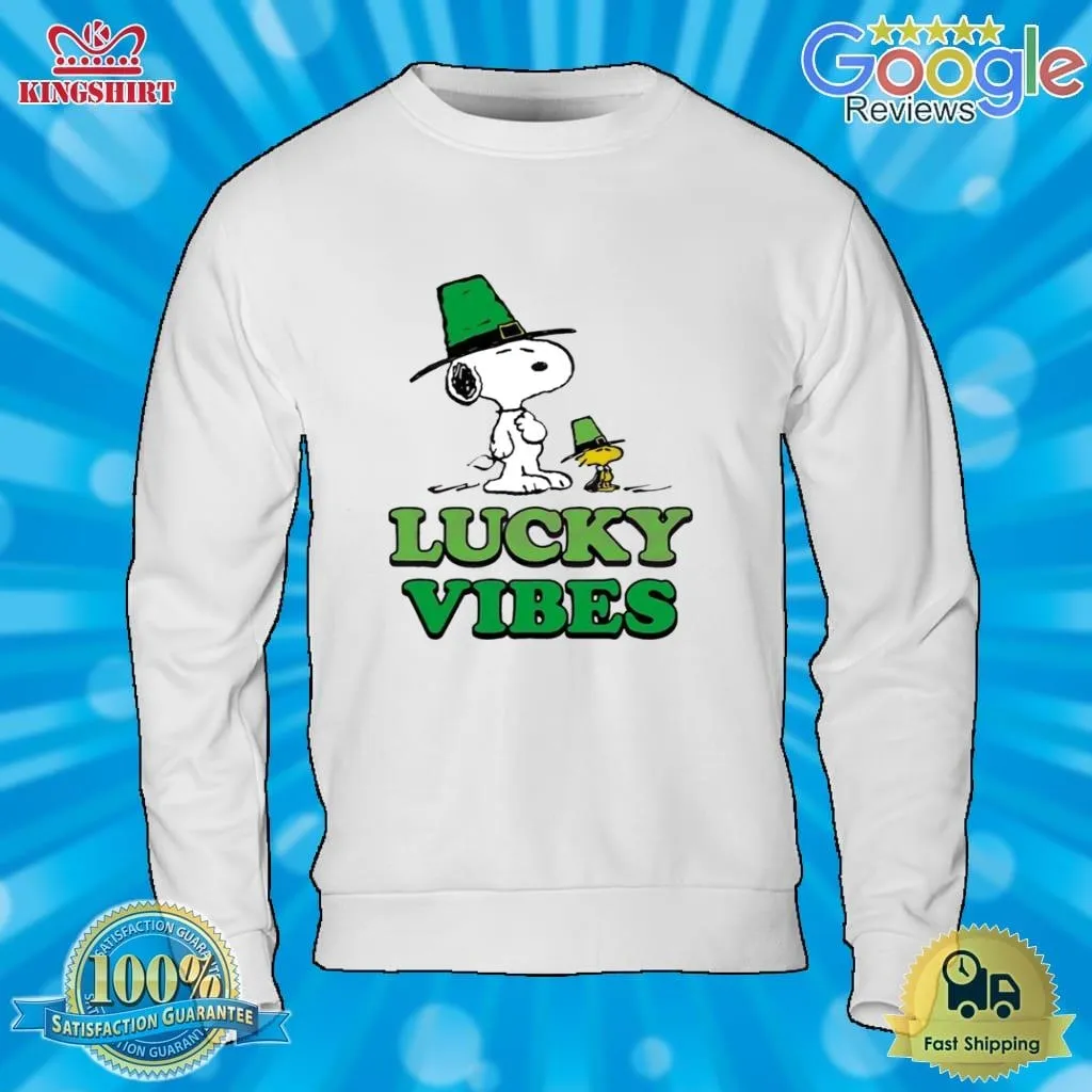 Peanuts Snoopy St PatrickS Day Lucky Vibes Shirt Unisex Tshirt St Patrick's Day