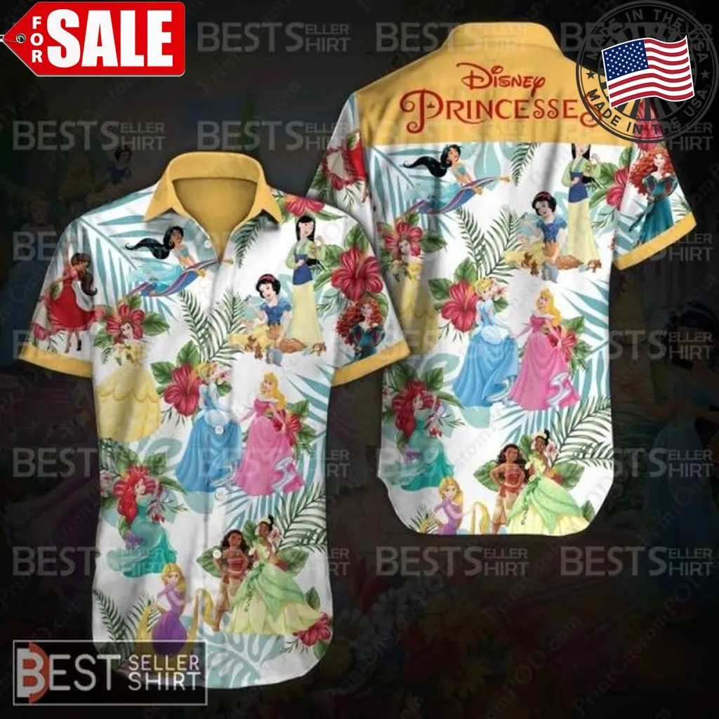 Princesses Of Disney Cartoon Disney Hawaiian Shirt Women Girls