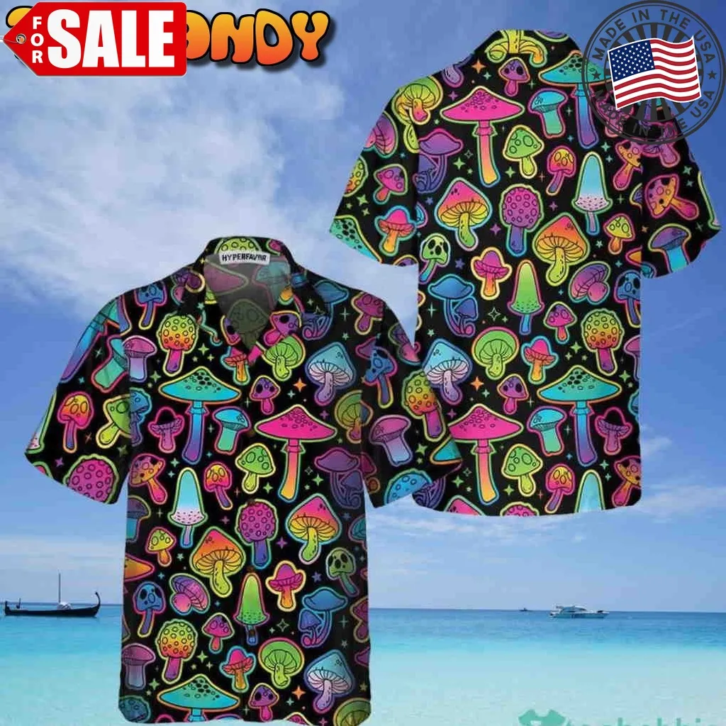 Psychedelic Mushroom Pattern Hawaiian Shirt