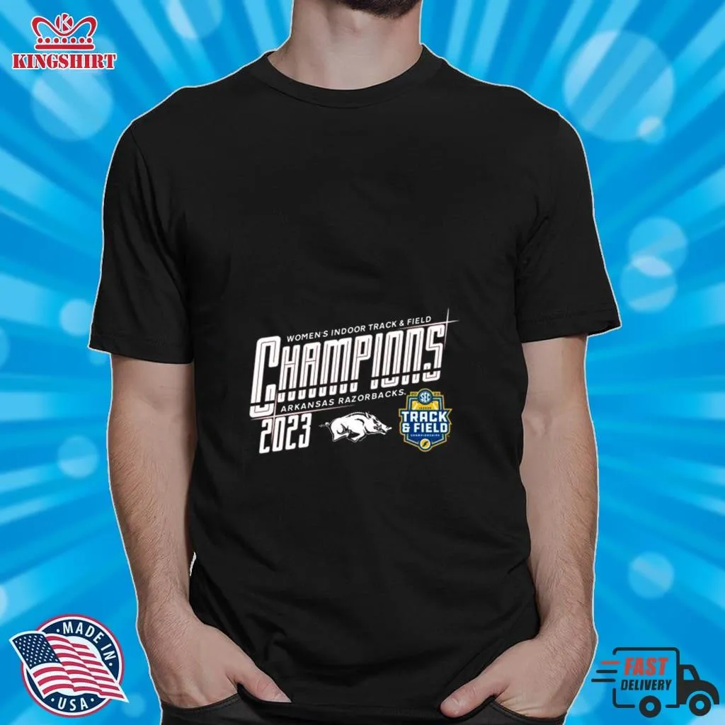 Arkansas Razorbacks 2023 Sec MenS Indoor Track & Field Champions Shirt