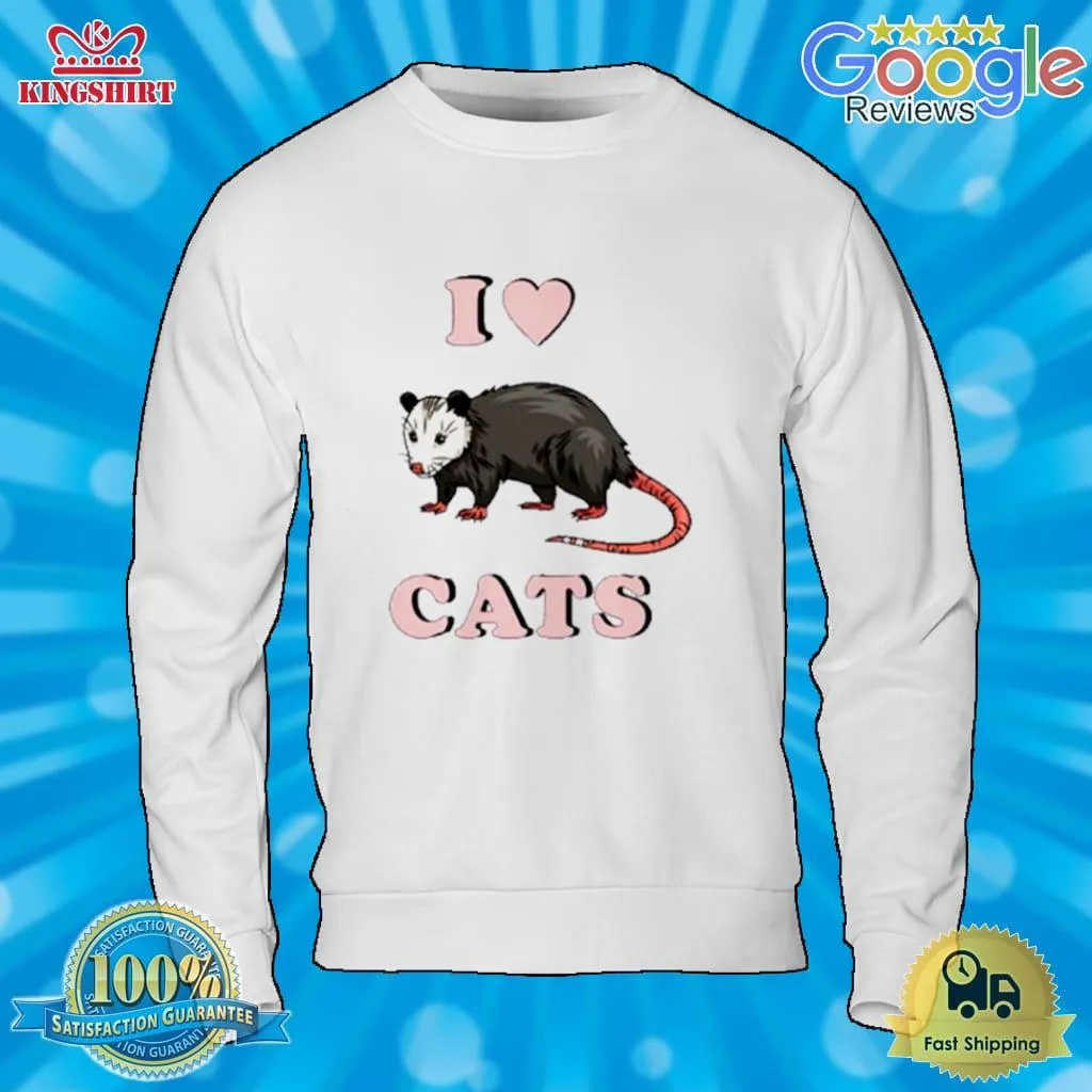 I Love My Cat Opossum Shirt Size up S to 4XL