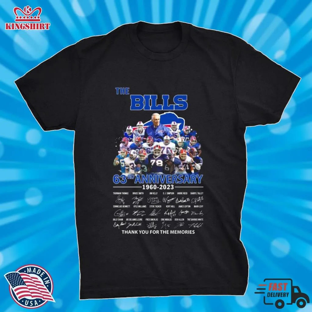 The Buffalo Bills 63Rd Anniversary 1960 2023 Thank You For The Memories Signatures Shirt