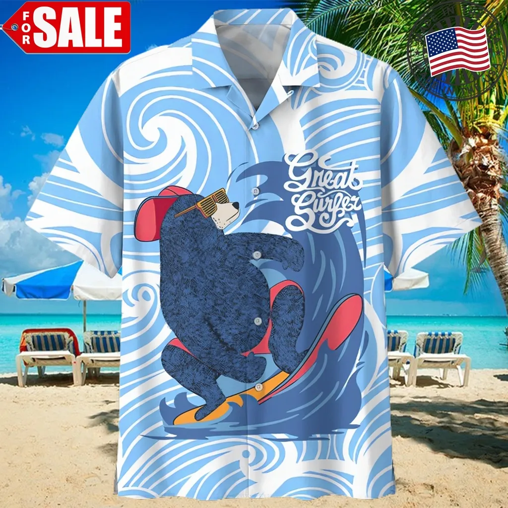 Surfing Blue Nice Design Unisex Hawaiian Shirt