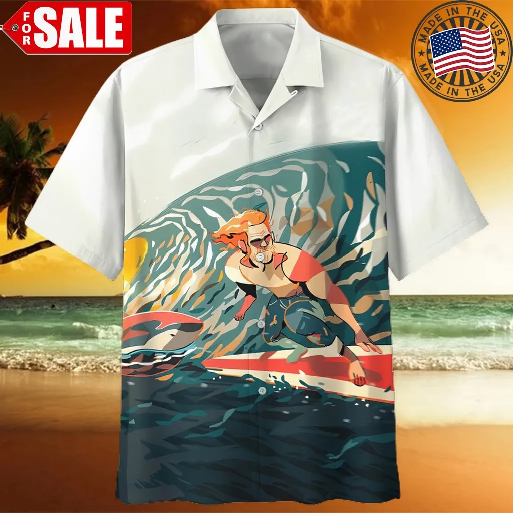 Surfing White Amazing Design Unisex Hawaiian Shirt