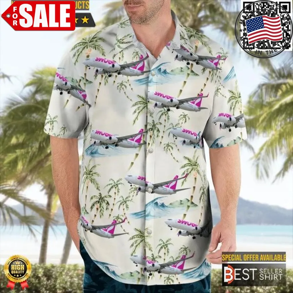 Swoop Airlines Boeing 737 Max 8 Aircraft Hawaiian Shirt For Men And Women