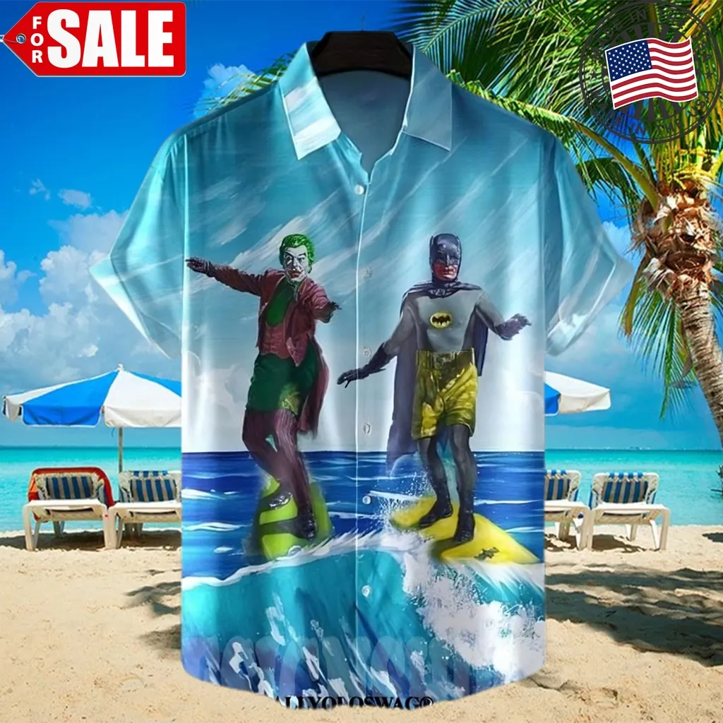 The Best Selling  Batman And Joker Surfing All Over Print Hawaiian Shirt
